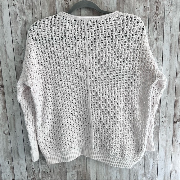 Eddie Bauer Women's White Cotten Open Knit Sweater Large - Picture 2 of 5